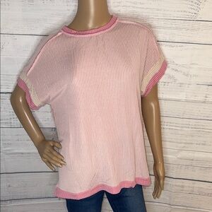 NWOT Light Pink Short Sleeve Knit Top by